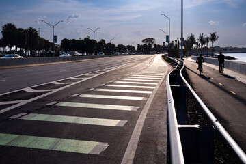 Roadway and bike path