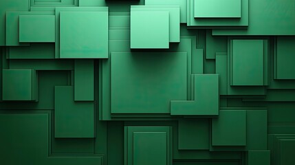 Abstract green squares, layered design, background texture, website banner