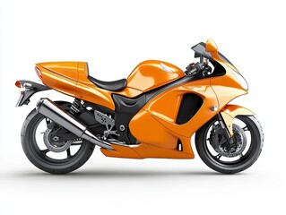 Fototapeta premium Vibrant Orange Sport Motorcycle