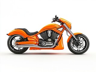 Vibrant Orange Custom Motorcycle