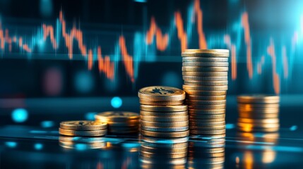 Investment trends and financial growth analysis stock market infographic digital environment close-up view economic insights for better strategies