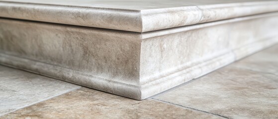 Elegant stone flooring with detailed trim design