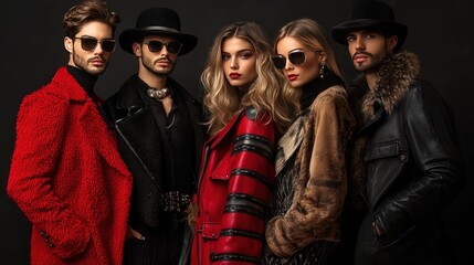 Stylish Fashionable Group Portrait: Winter Collection