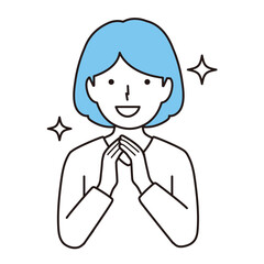 喜ぶ女性イラスト