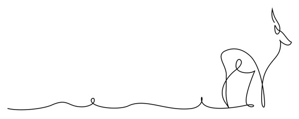 deer animal vector continuous line art