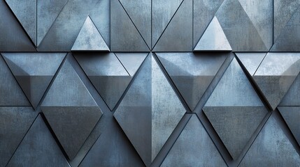 Obraz premium Abstract Triangular Wall Design with Unique Geometric Texture
