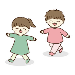 元気においかけっこするこどもたち