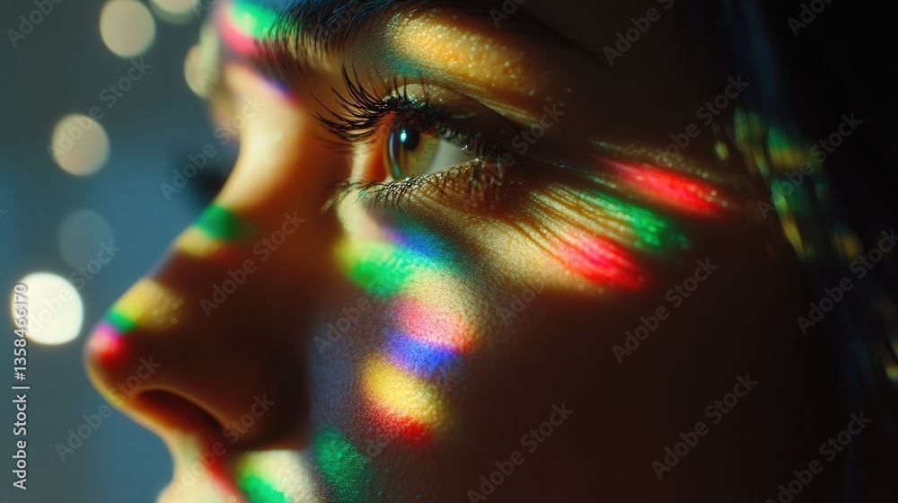 Aufkleber rotating colored dots, transitioning through a spectrum of colors, creating an eye-catching visual of movement and light.