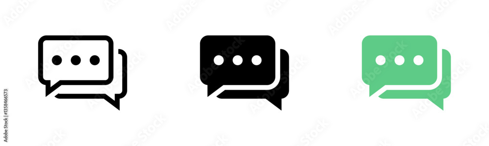 Poster Chat icons. chatting speech bubble symbol icon set . comment icon button . message talk bubble, communication, Conversation, icons