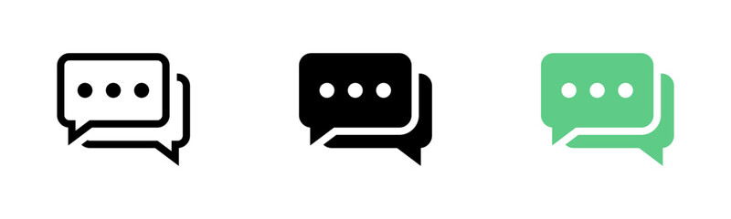 Chat icons. chatting speech bubble symbol icon set . comment icon button . message talk bubble, communication, Conversation, icons