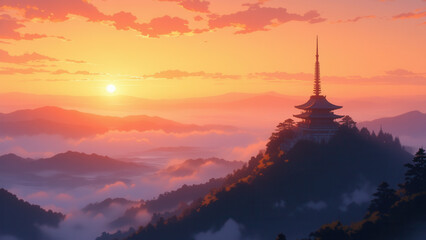 anime illustration background japan scenery theme