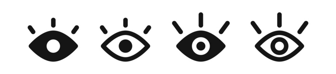 eye icon set. eyesight symbol , eye, view, vision icons in flat style
