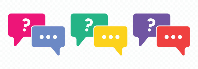 Questions and answers or Q&A speech bubbles Line art icon for apps and websites. EPS10