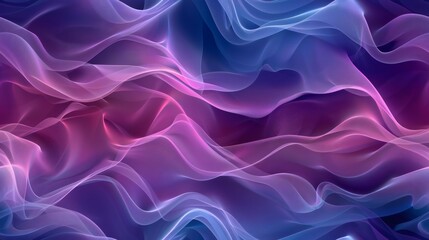Obraz premium Seamless Flowing Gradient Waves - Abstract Background in Soft Blue and Purple Tones