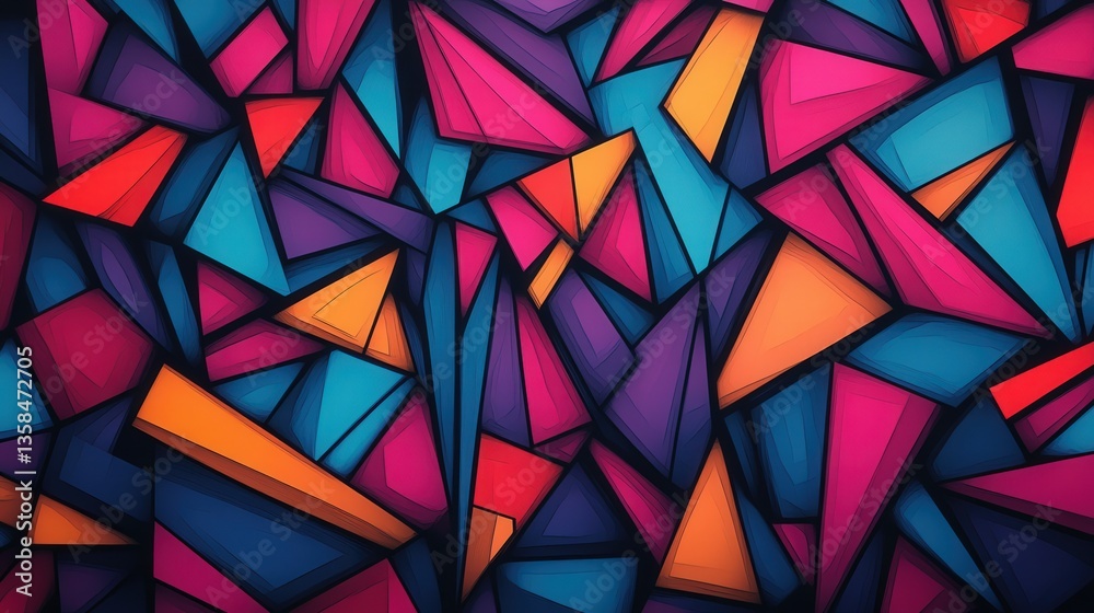 Poster geometric background with intricate lines that flow seamlessly, creating a feeling of depth and moti