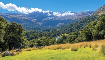 Obraz premium Mountain Valley Scenic View.