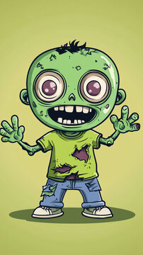 The cute zombie character