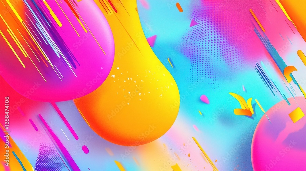 Poster vibrant abstract background with dynamic colorful patterns
