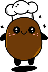 Cartoon character potato chef