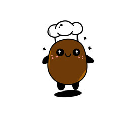 Cartoon character potato chef on white background 