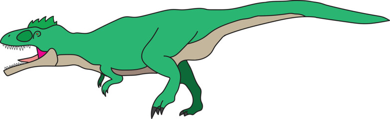 Green Giganontosaurus Illustration with white Background