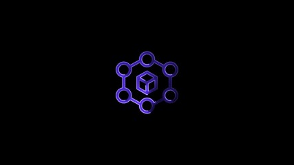 Seo data server nolan icon. Simple thin line, Molecular, biology nolan icon.Abstract hexagon for innovation medicine, health, research 
. 4K Video motion graphic animation - Powered by Adobe