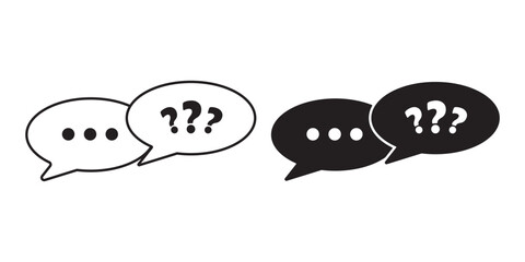 Questions and answers icon with speech bubble and q and a letters. Vector minimal trendy illustration in 3 styles for frequently asked questions concepts in websites