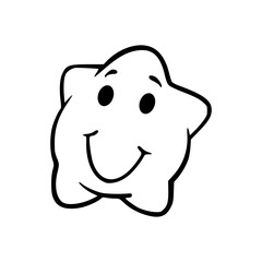 cute cloud face outline