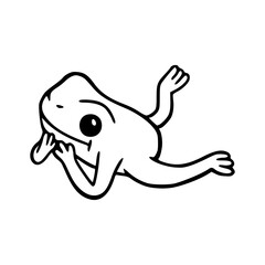 cute frog outline drawing