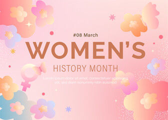 March 8th: Women's History Month Celebration, vector illustration