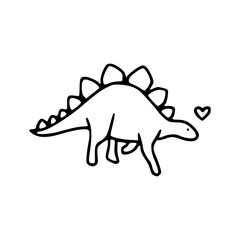 simple drawing cute dinosaur