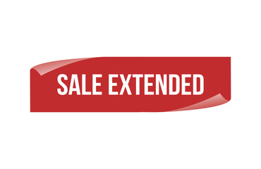 Red banner sale extended isolated on white background.