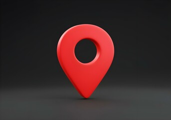 A red pin marker vector icon denotes a 3D location point