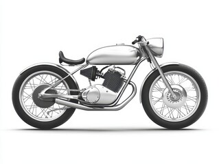 Obraz premium Sleek Silver Custom Motorcycle