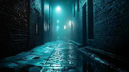 Foggy Night Alleyway