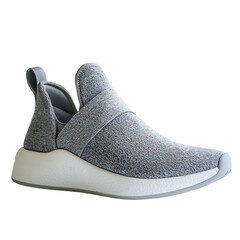 Minimalist Gray Slip on Sneakers with Sleek Lines Isolated on Transparent Background