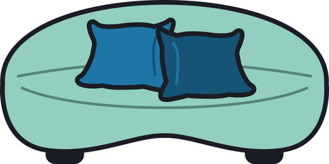 Comfortable Sofa Illustration Ouline Element