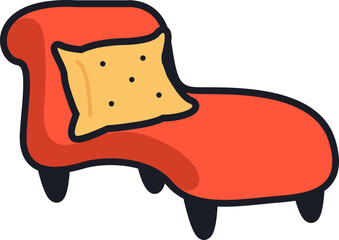 Comfortable Sofa Illustration Ouline Element