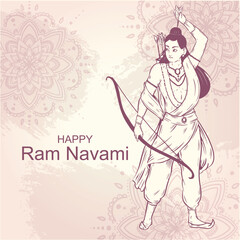 hand drawn ram navami illustration