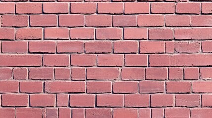 Obraz premium Subtle pinkish-red brick wall with fine texture and even lighting, giving a warm and soft appearance.