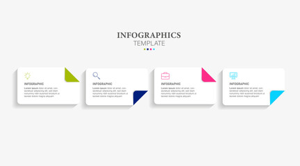 four steps business infographics template icons.