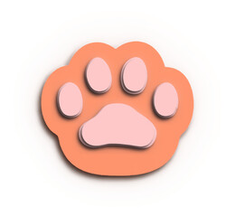 Paw Print Delight: A charming, stylized illustration of a paw print, evoking the playful charm of a beloved pet. Perfect for designs that celebrate our furry friends.