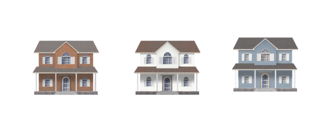 Real estate showcase modern house models virtual gallery architectural design digital environment eye-level view innovative concepts