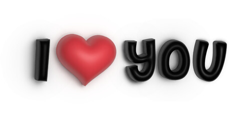 Expressing Affection: "I Love You" displayed in a heartwarming 3D typographic design, perfect for conveying sentiments of love, romance, and adoration.