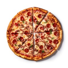 Pizza slice food white background.