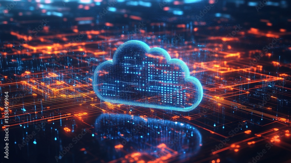 Poster digital cloud computing system for secure confidential business data