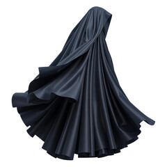 Naklejka premium Dynamic Flow of Dark Draped Fabric in Motion