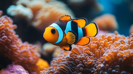 Clownfish Engaging in Courtship Dance Underwater