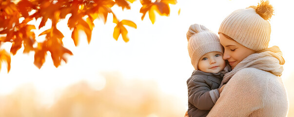 A happy little child's face smiles with joy, wearing a hat for fun in the cold outdoors