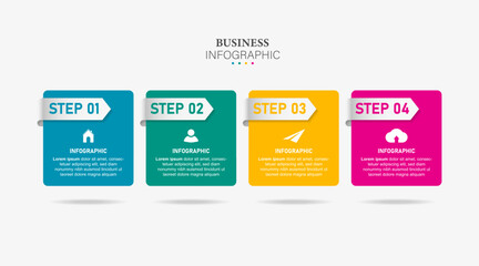 Timeline Creator infographic template. 4 Step timeline journey, calendar Flat simple infographics design template. presentation graph.